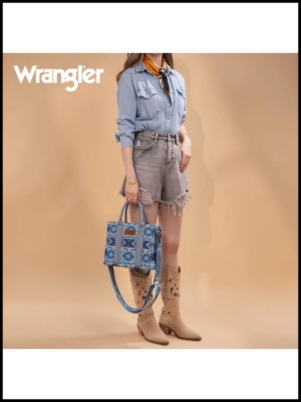 Canvas Cotton Tote Bag with Guitar Strap and Zip Pockets